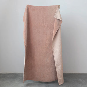 Peach Kantha Stitch Velvet Throw