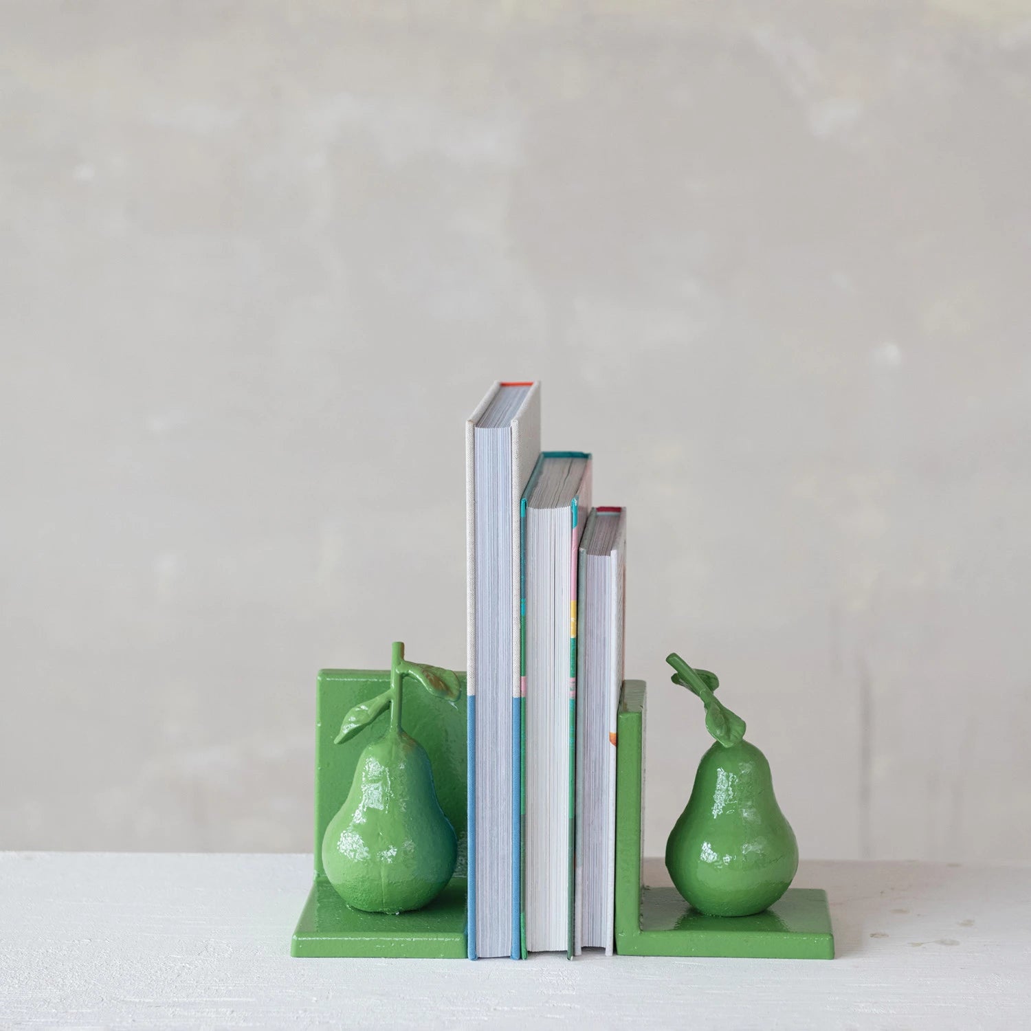 Green Cast Iron Pear Bookend