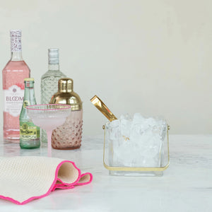 Glass Ice Bucket with Tongs