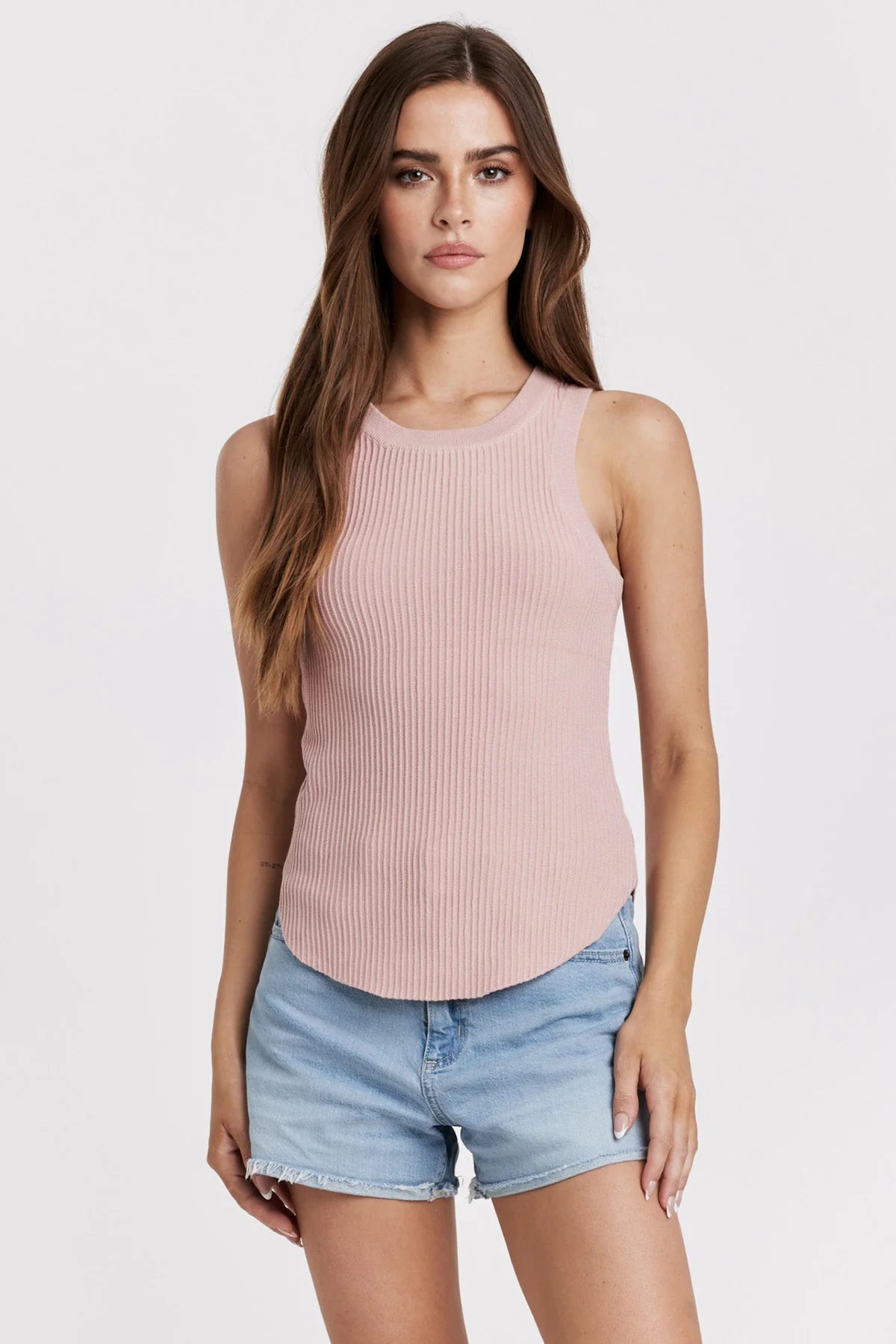 Pink Cora Ribbed Tank