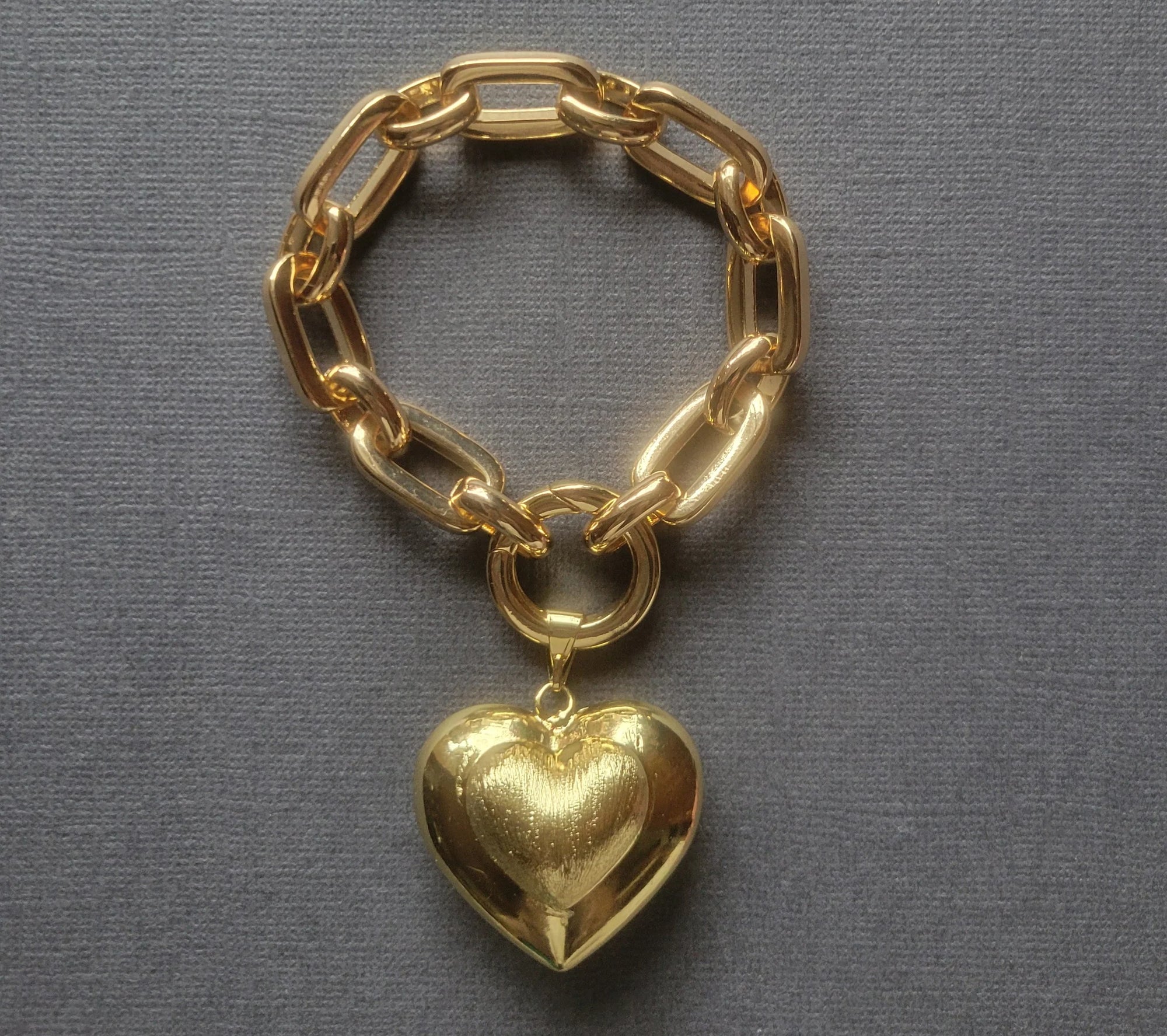 Gold Puffy Heart Bracelet