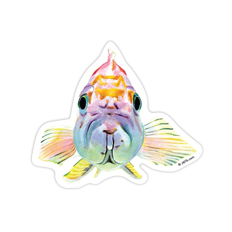 Colorful Fish Vinyl Sticker.