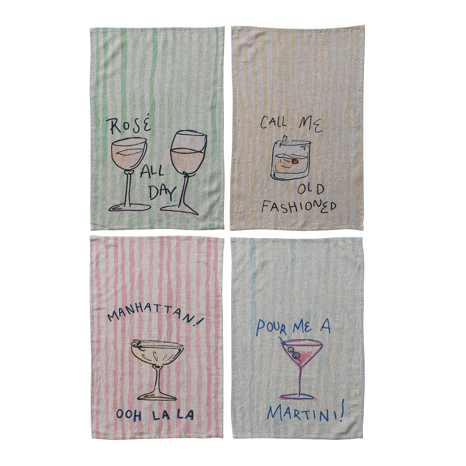 Cocktail Linen Blend Tea Towel