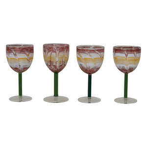 Hand-Blown Art Wine Glass