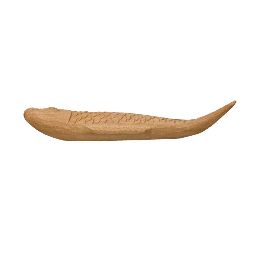 hand carved wood fish