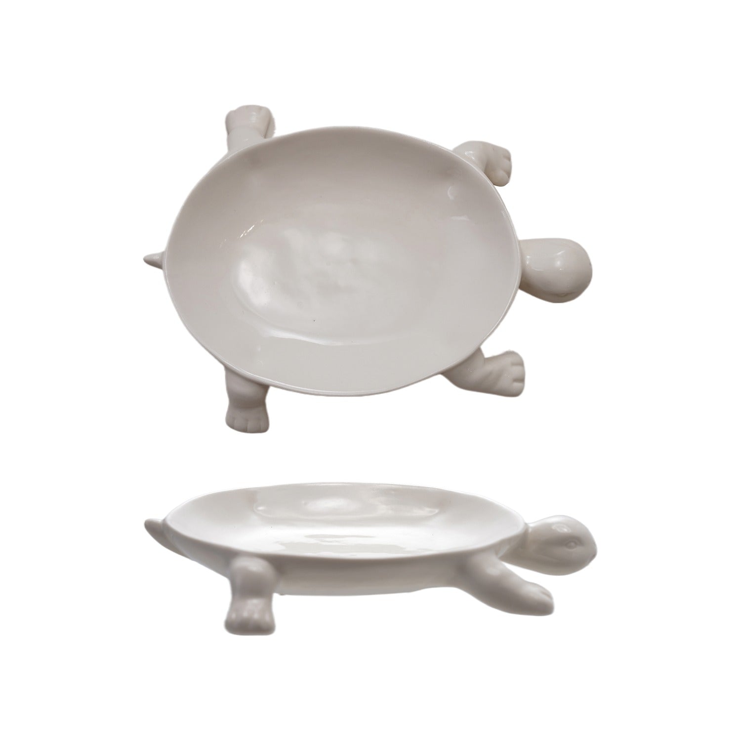 White Tortoise Shaped Soap Dish