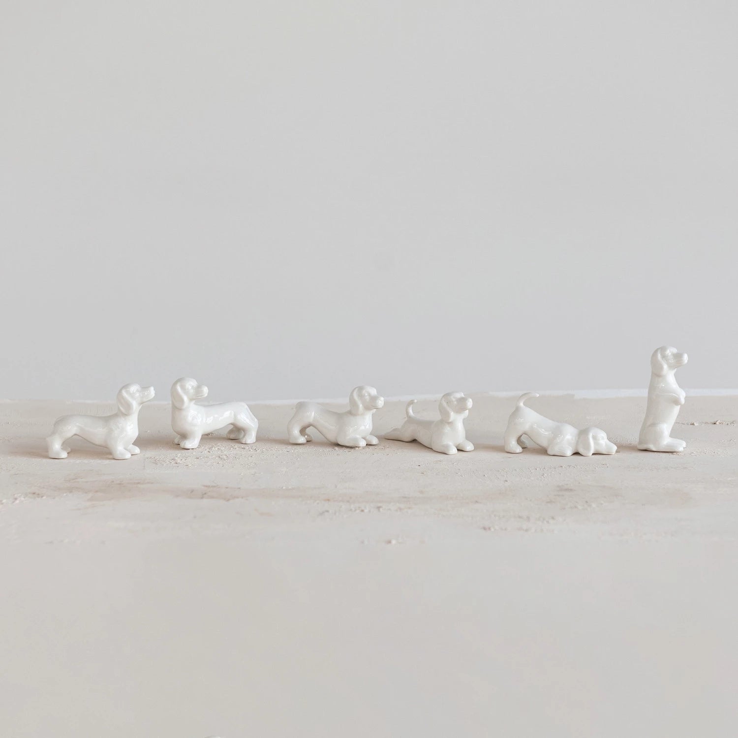 White Stoneware Dogs