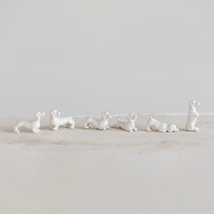 White Stoneware Dogs