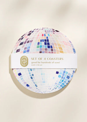 Set of 4 Rainbow Disco Ball Coasters