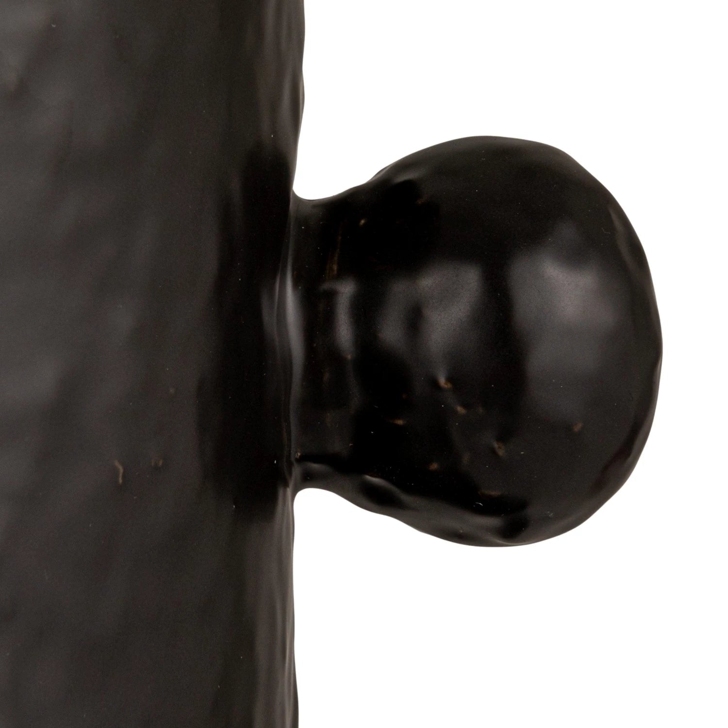Black Balled Table Lamp with Linen Shade