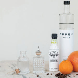 Pressed Glass Bitters Bottle with Spout