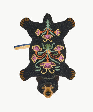 blooming black bear rug