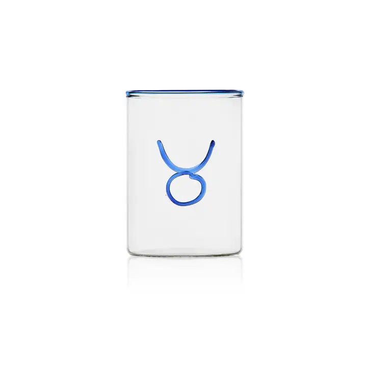 Blue Astrological Lowball Glasses