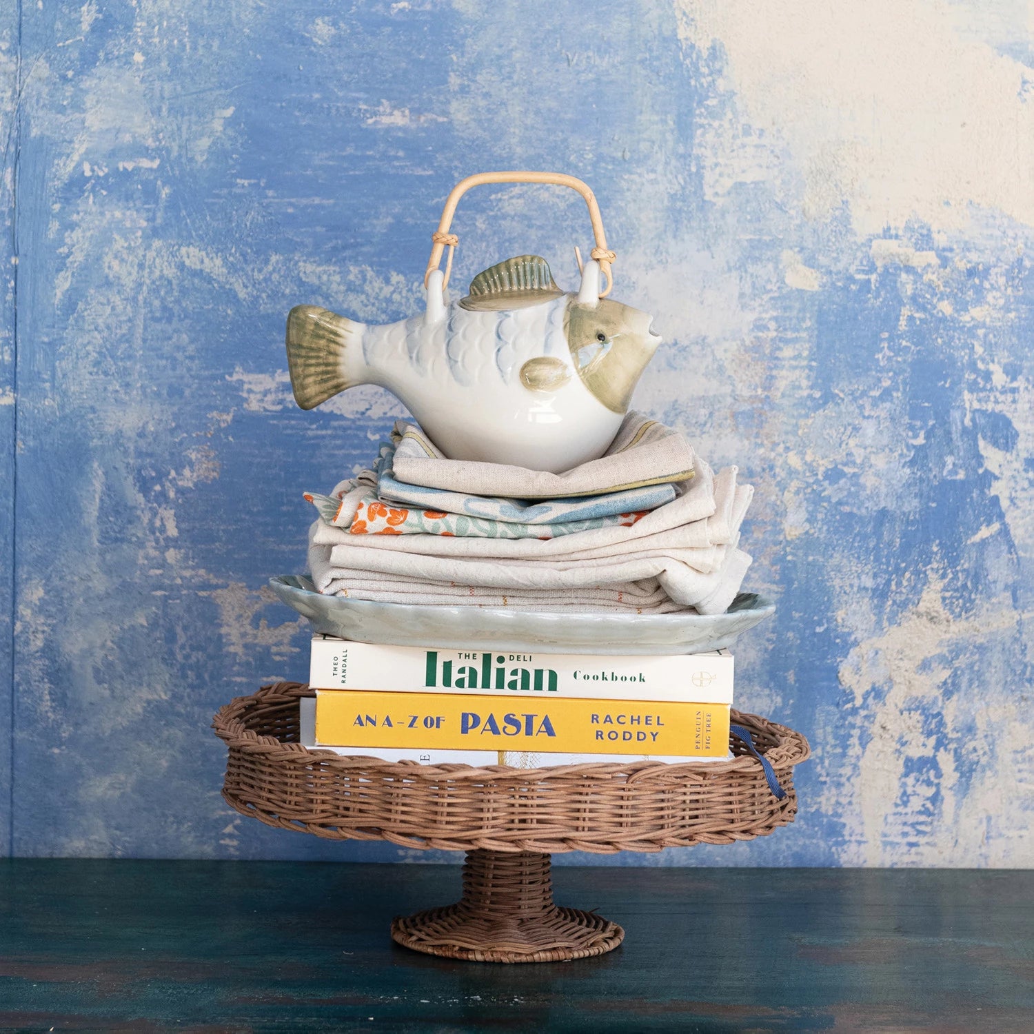 Hand-Woven Rattan Pedestal