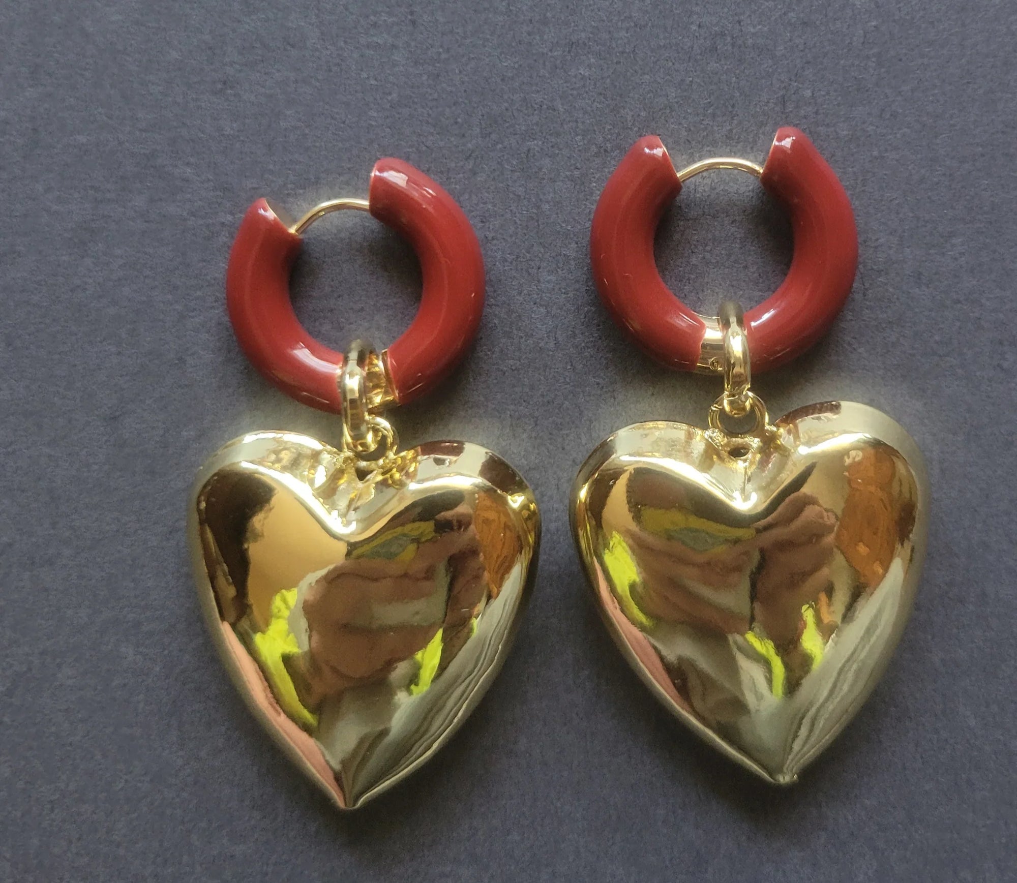 Brass Heart Earrings