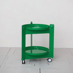 Green Two-Tier Bar Cart