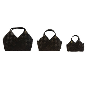 Black Woven Fir Wood Baskets
