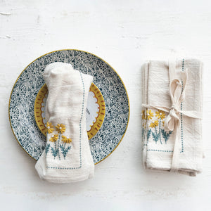 Flowers & French Knot Napkins