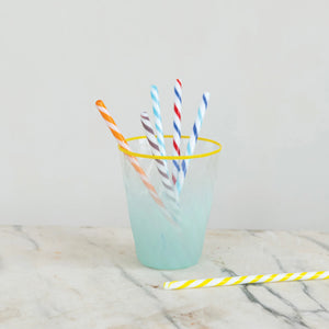 Multi-Colored Striped Glass Cocktail Stir Sticks