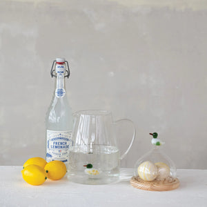 Hand-Blown Duck Glass Pitcher