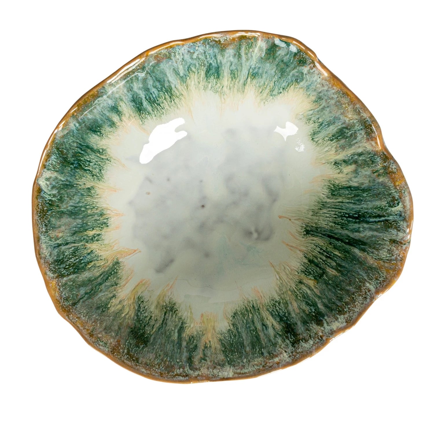 Large Speckled Glaze Footed Bowl