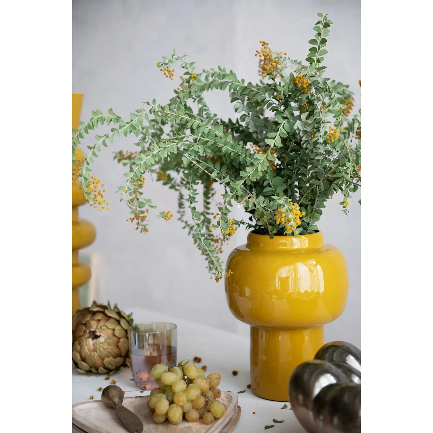 Mustard Enamel Vase