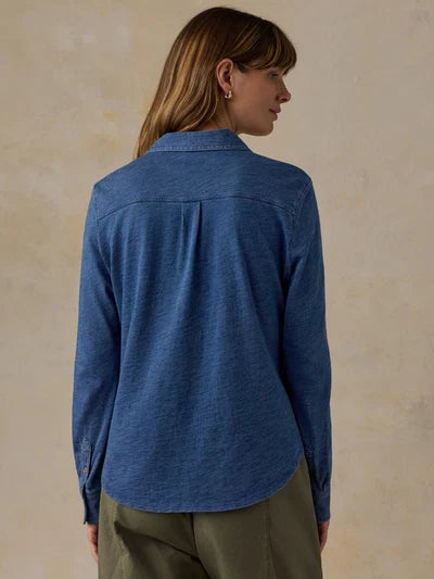 Medium Indigo Wash Sunwashed Knit Shirt