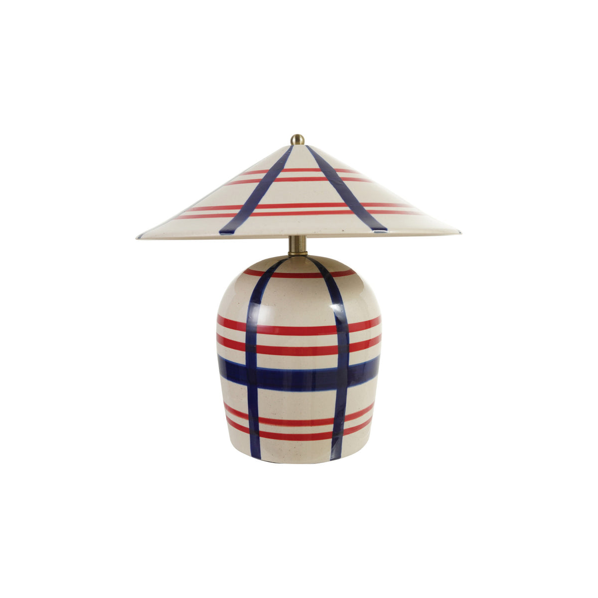 Plaid Stoneware Table Lamp