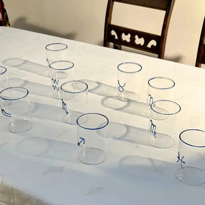 Blue Astrological Lowball Glasses