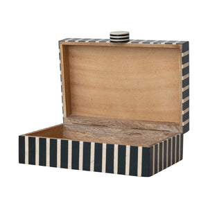 Handmade Black & Tan Striped Box