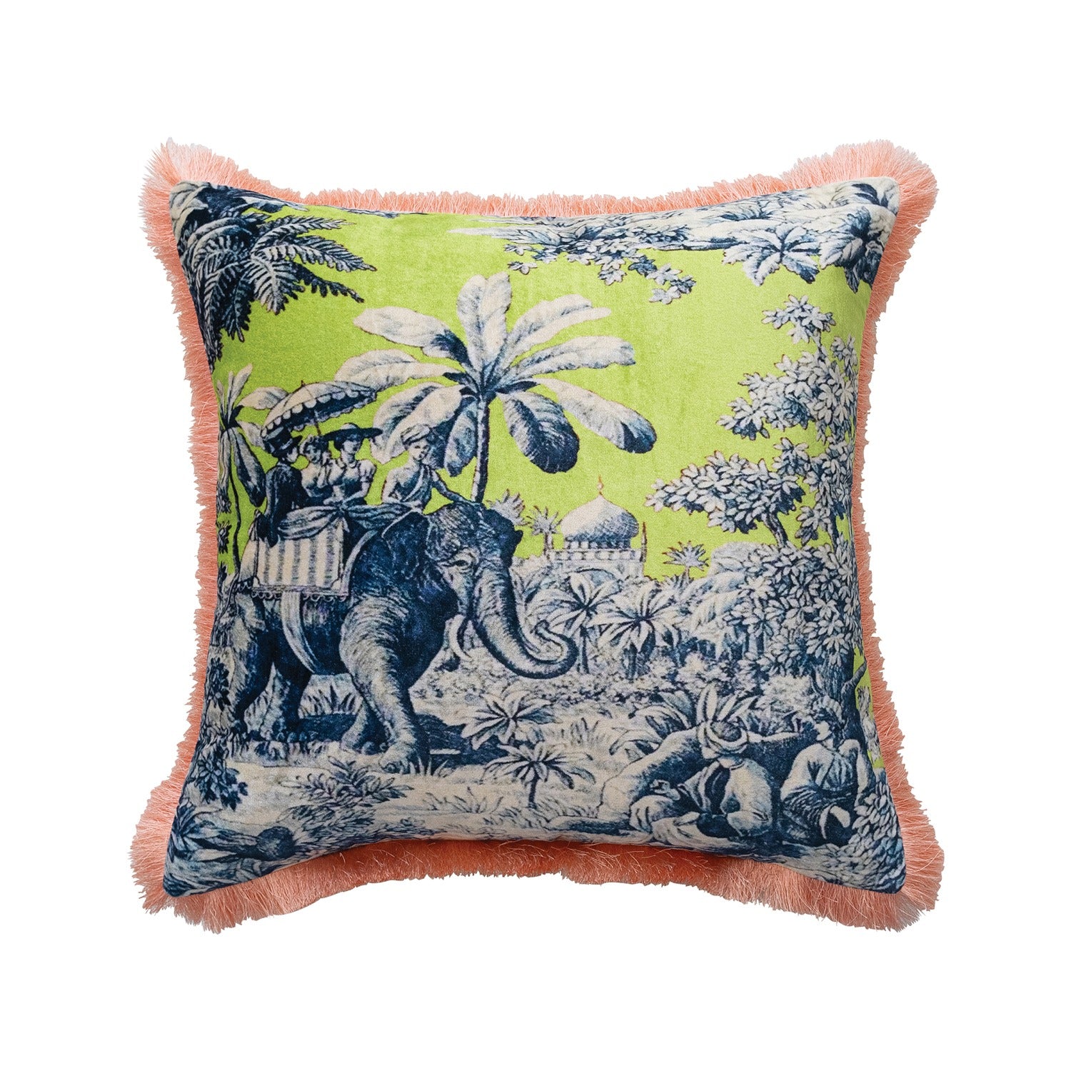 Elephant & Scenery Cotton Pillow