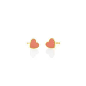 Petite Heart Enamel Stud Earrings