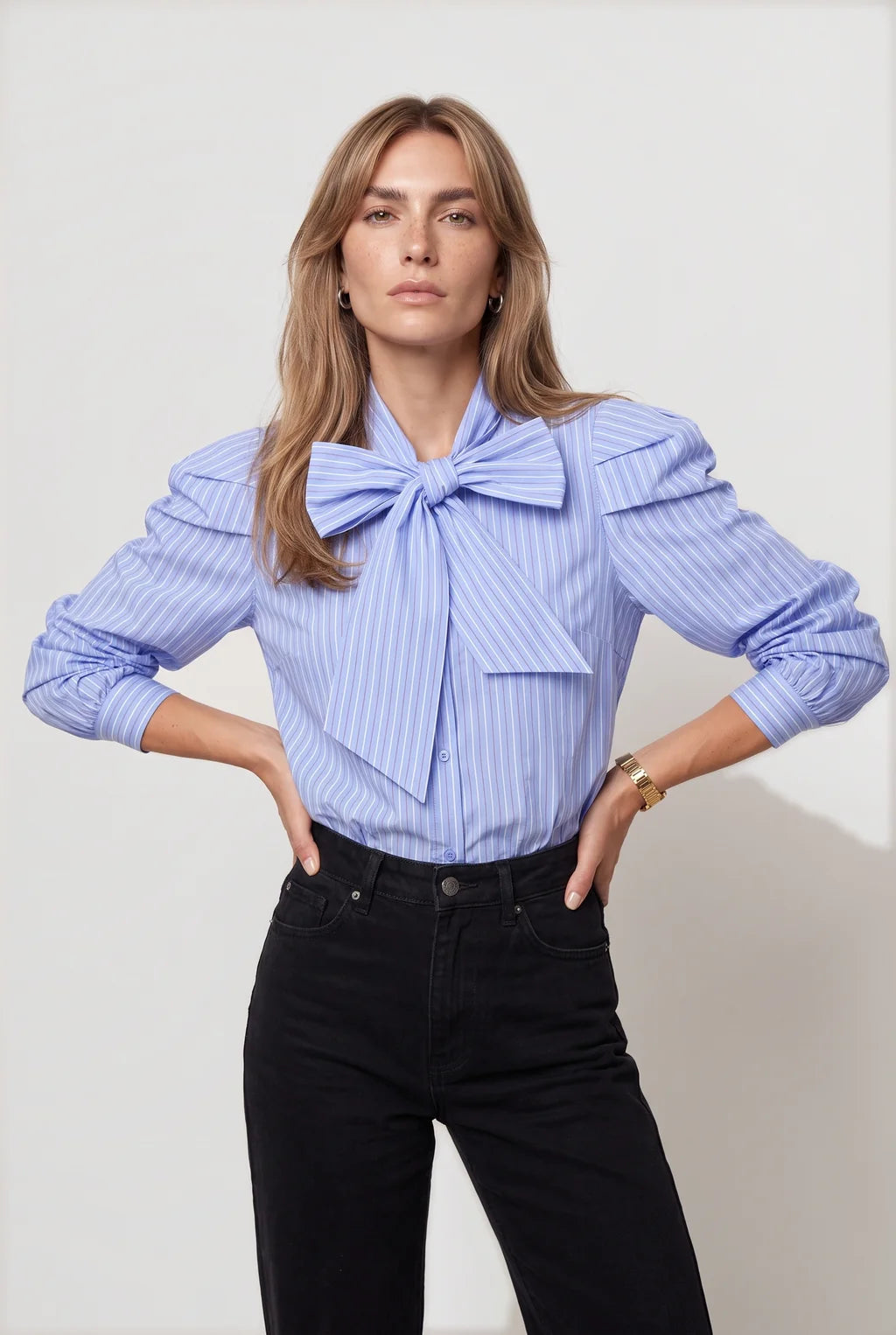 Blue, White, &amp; Red French Bow Top