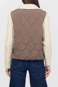 Cappuccino Petra Quilted Sweater Jacket