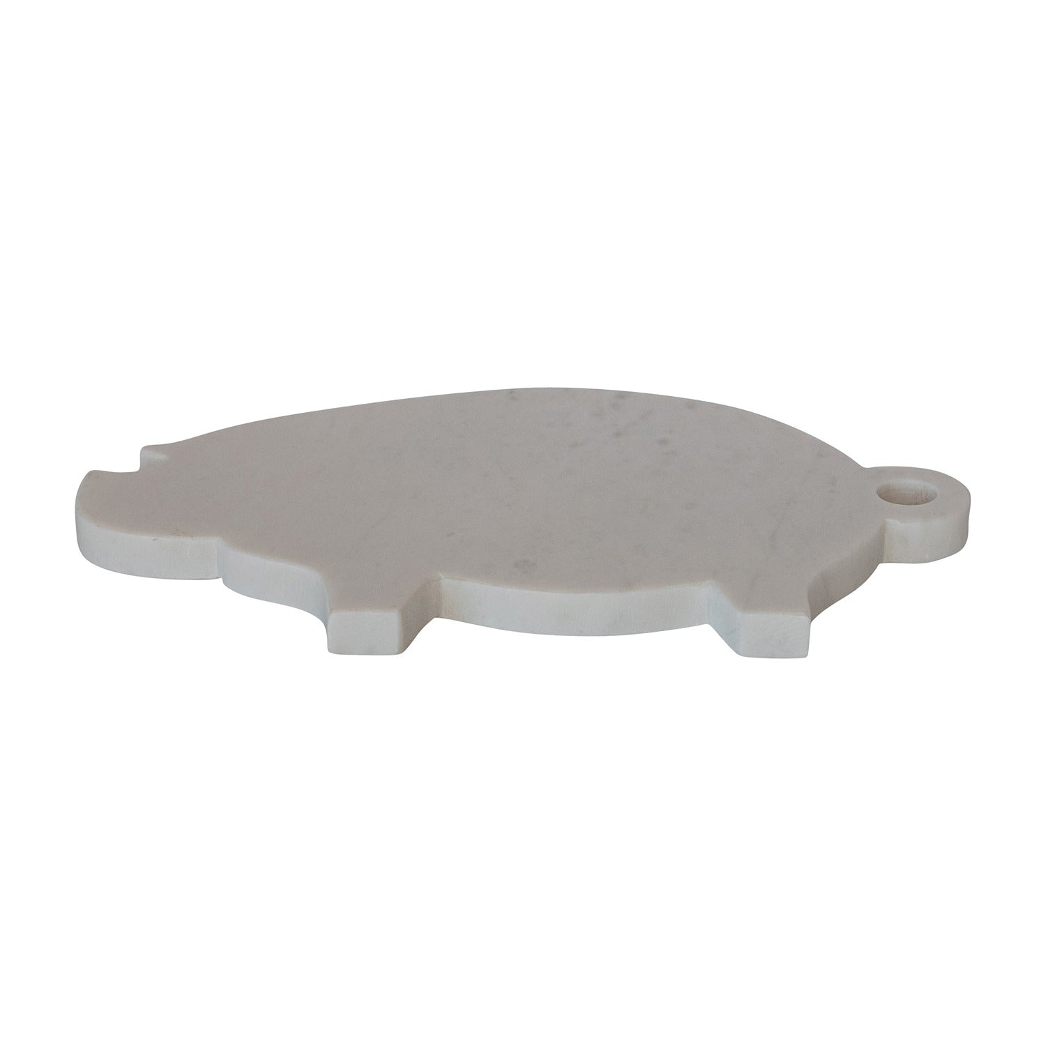 White Marble Pig Shaped Cutting Board w/ Handle