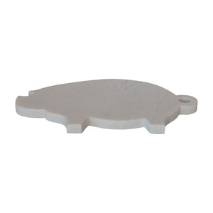 White Marble Pig Shaped Cutting Board w/ Handle