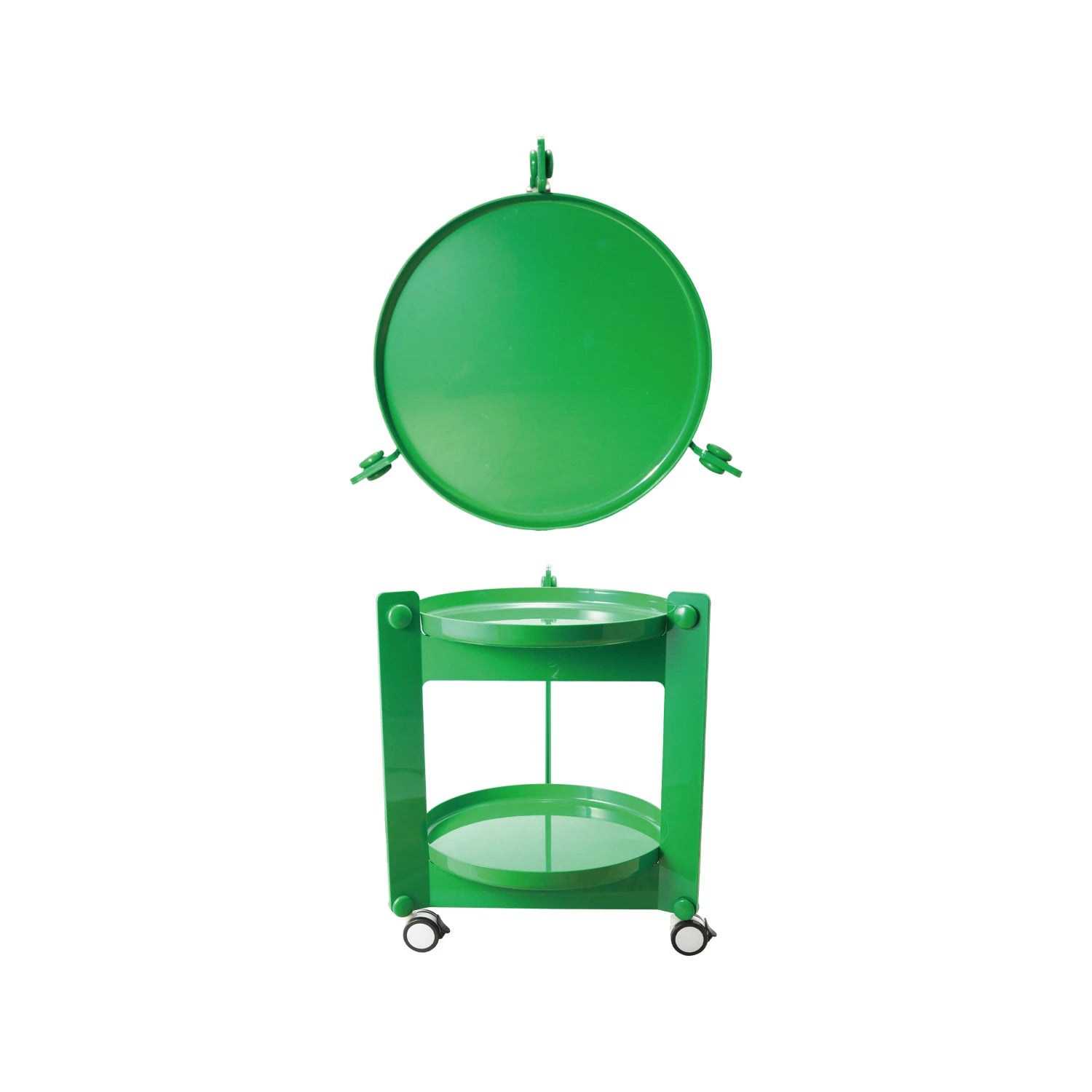 Green Two-Tier Bar Cart