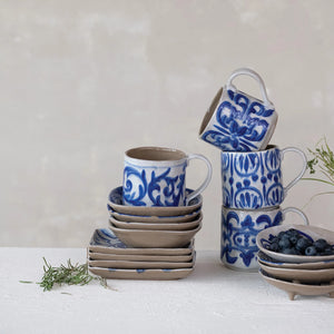 Blue & White Hand-Painted Mug