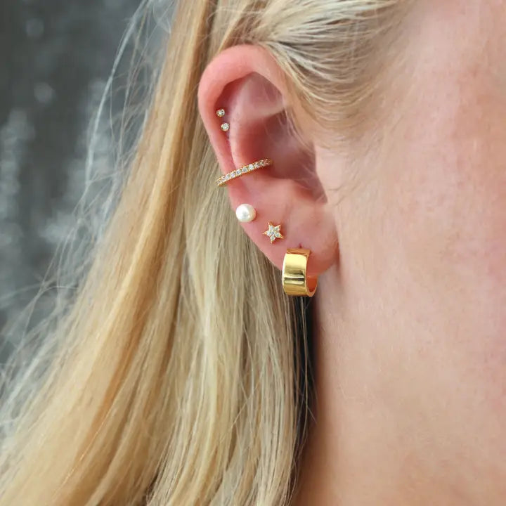 Gold Star Crystal Stud Earrings