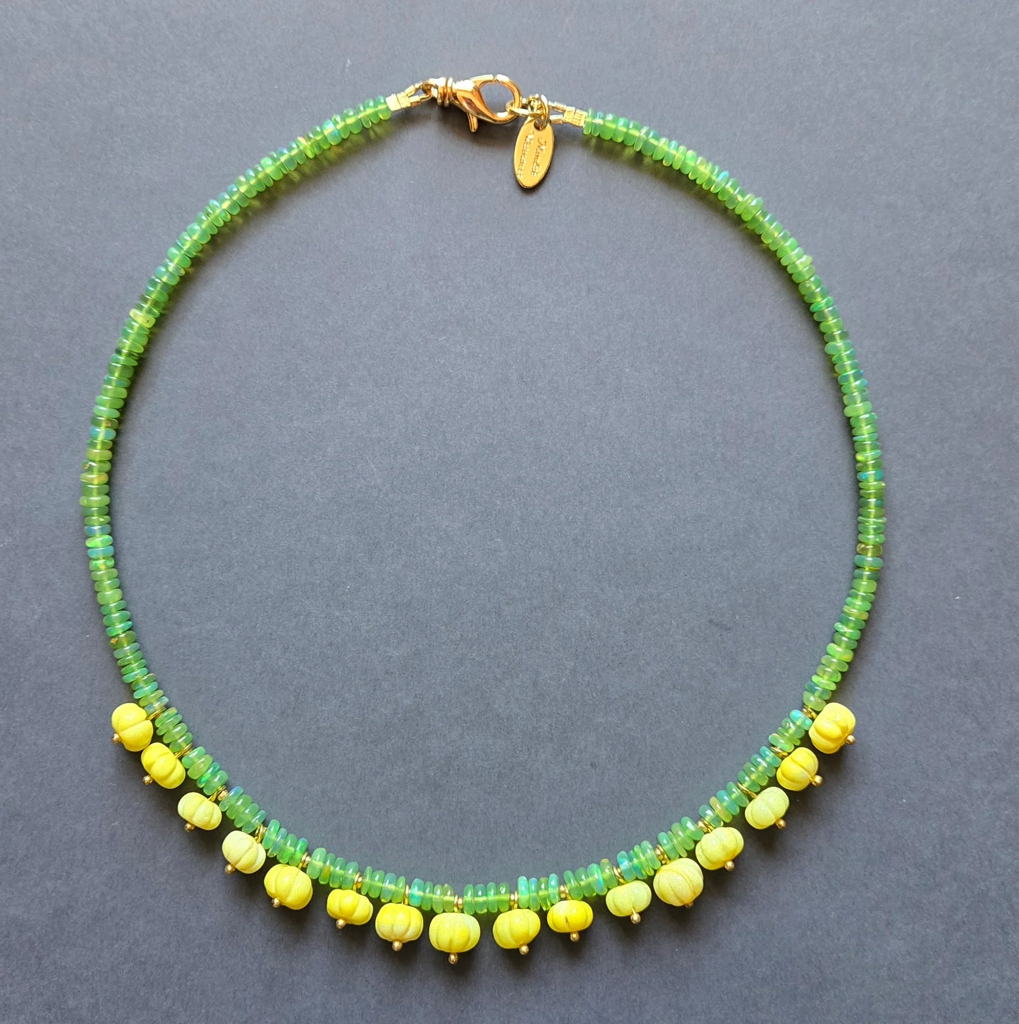 Green and Yellow Opal Necklace