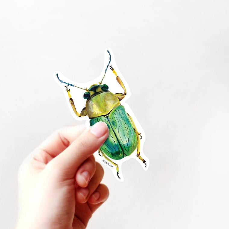 Scarab Beetle Vinyl Sticker.