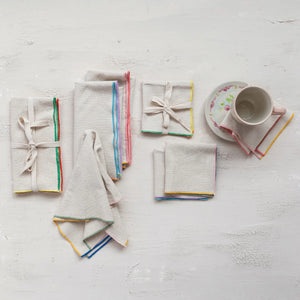 Stitched Colored Edge Cotton Napkins