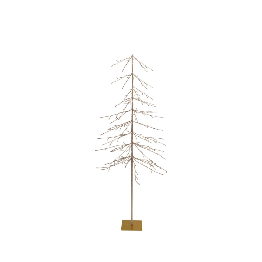 Silver & Frosted Pre-Lit Tree with Plug