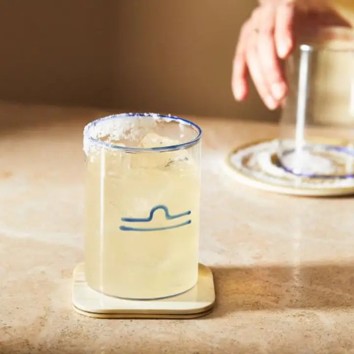 Blue Astrological Lowball Glasses