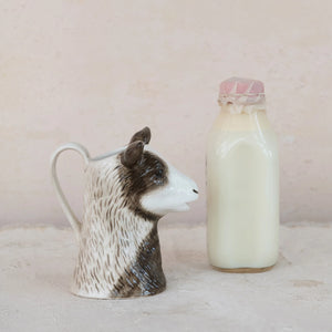 Brown & White Goat Pitcher