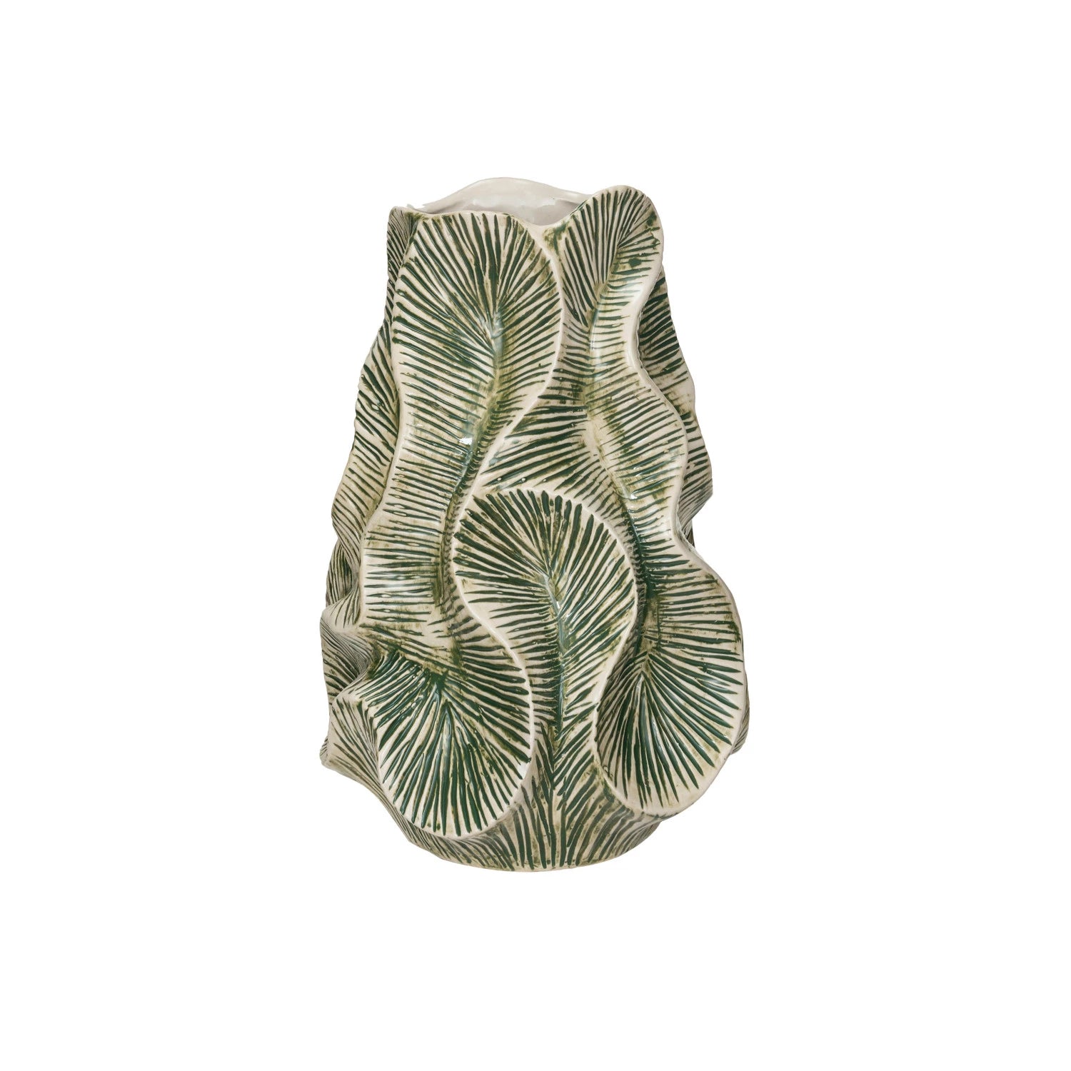 Green Textured Organic Shaped Vase