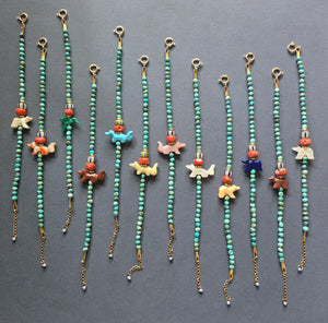 Natural Stone & Turquoise Animal Beaded Bracelet
