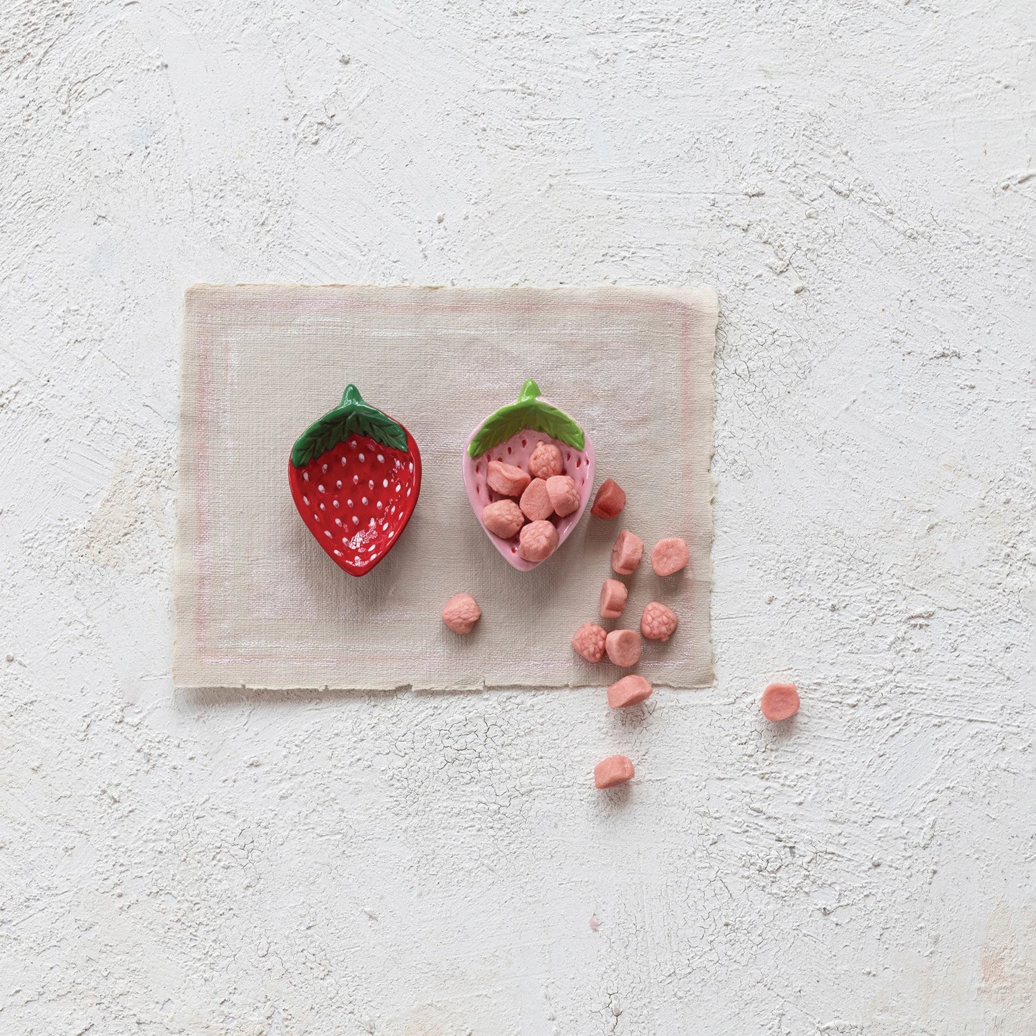 Hand-Painted Strawberry Shaped Dish