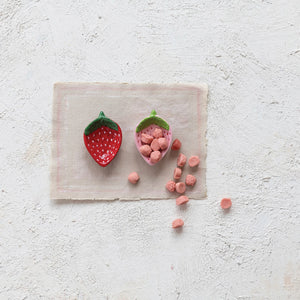 Hand-Painted Strawberry Shaped Dish