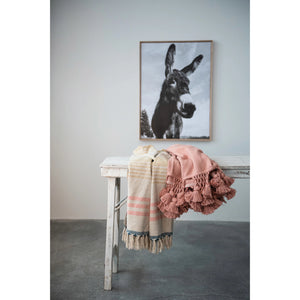 Framed Canvas Wall Decor with Donkey